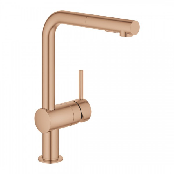 Grohe Minta bateria kuchenna stojąca z wyciąganą wylewką brushed warm sunset 30274DL0