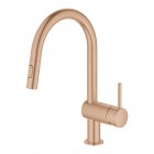 Grohe Minta bateria kuchenna stojąca z wyciąganą wylewką brushed warm sunset 32321DL2