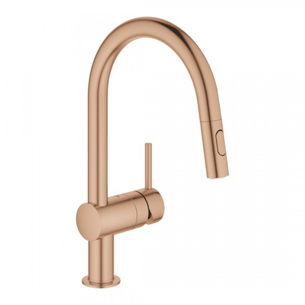 Grohe Minta bateria kuchenna stojąca z wyciąganą wylewką brushed warm sunset 32321DL2