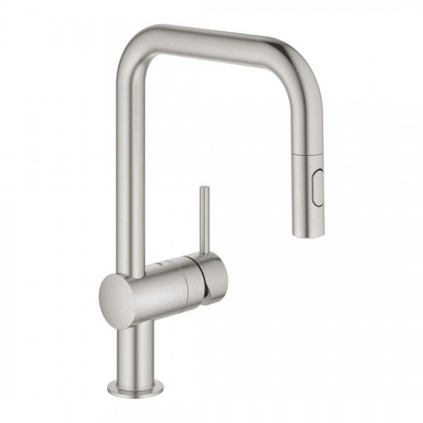 Grohe Minta bateria kuchenna stojąca z wyciąganą wylewką stal 32322DC2