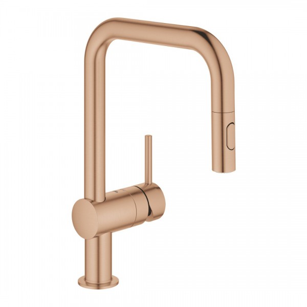 Grohe Minta bateria kuchenna stojąca z wyciąganą wylewką brushed warm sunset 32322DL2
