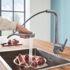 Grohe Zedra bateria kuchenna stojąca z wyciąganą wylewką stal 32553DC2