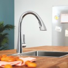 Grohe Zedra bateria kuchenna stojąca z wyciąganą wylewką chrom 32294002