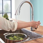 Grohe Zedra Touch bateria kuchenna elektroniczna stojąca z wyciąganą wylewką chrom 30219002