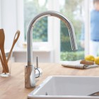 Grohe Concetto bateria kuchenna stojąca z wyciąganą wylewką chrom 31483002