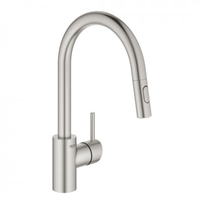 Grohe Concetto bateria kuchenna stojąca z wyciąganą wylewką stal 31483DC2