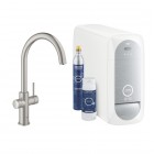 Grohe Blue Home bateria kuchenna stojąca zestaw startowy stal 31455DC1