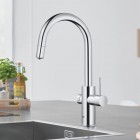 Grohe Blue Home bateria kuchenna stojąca z wyciąganą wylewką zestaw startowy chrom 31541000