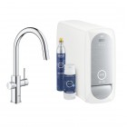 Grohe Blue Home bateria kuchenna stojąca z wyciąganą wylewką zestaw startowy chrom 31541000