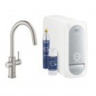 Grohe Blue Home bateria kuchenna stojąca z wyciąganą wylewką zestaw startowy stal 31541DC0