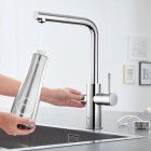 Grohe Blue Home bateria kuchenna stojąca z wyciąganą wylewką zestaw startowy chrom 31539000