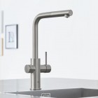 Grohe Blue Home bateria kuchenna stojąca z wyciąganą wylewką zestaw startowy stal 31539DC0