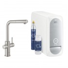 Grohe Blue Home bateria kuchenna stojąca z wyciąganą wylewką zestaw startowy stal 31539DC0