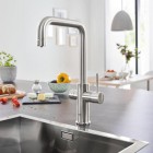 Grohe Blue Home bateria kuchenna stojąca zestaw startowy stal 31456DC1