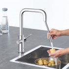 Grohe Blue Home bateria kuchenna stojąca z wyciąganą wylewką zestaw startowy chrom 31543000