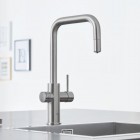Grohe Blue Home bateria kuchenna stojąca z wyciąganą wylewką zestaw startowy stal 31543DC0
