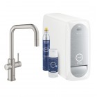 Grohe Blue Home bateria kuchenna stojąca z wyciąganą wylewką zestaw startowy stal 31543DC0