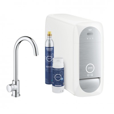 Grohe Blue Home zawór kuchenny stojący zestaw startowy chrom 31498001