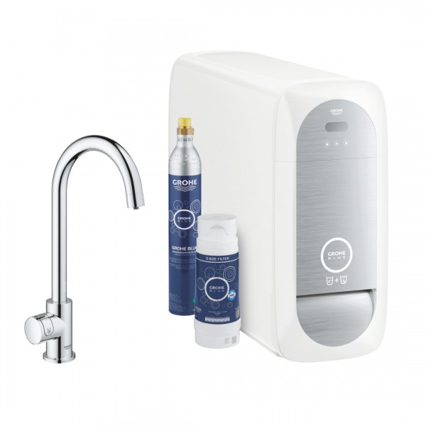 Grohe Blue Home zawór kuchenny stojący zestaw startowy chrom 31498001