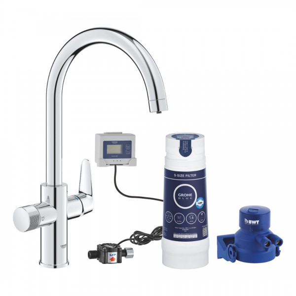 Grohe Blue Pure BauCurve bateria kuchenna stojąca zestaw startowy chrom 30581000