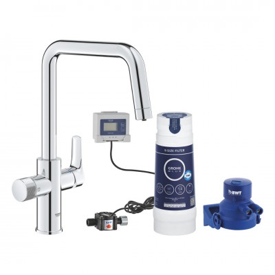 Grohe Blue Pure BauCurve bateria kuchenna stojąca zestaw startowy chrom 30584000