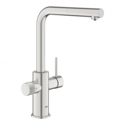 Grohe Blue Pure Minta bateria kuchenna stojąca filtrująca z wyciąganą wylewką stal 30590DC0