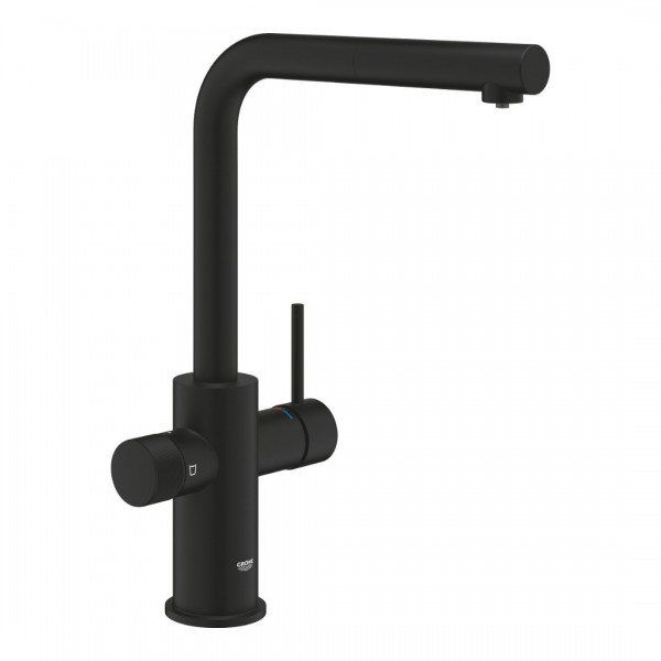 Grohe Blue Pure Minta bateria kuchenna stojąca filtrująca z wyciąganą wylewką phantom black 30590KF0