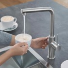 Grohe Red Duo bateria kuchenna stojąca z bojlerem M stal 30327DC1