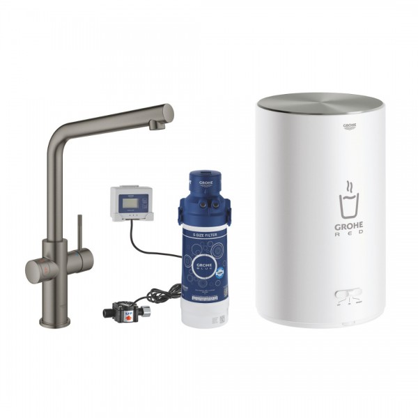 Grohe Red Duo bateria kuchenna stojąca z bojlerem M brushed hard graphite 30327AL1