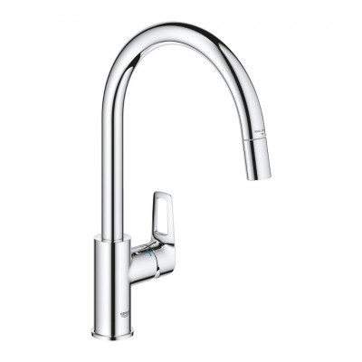 Grohe BauLoop bateria kuchenna stojąca z wyciąganą wylewką chrom 30543000