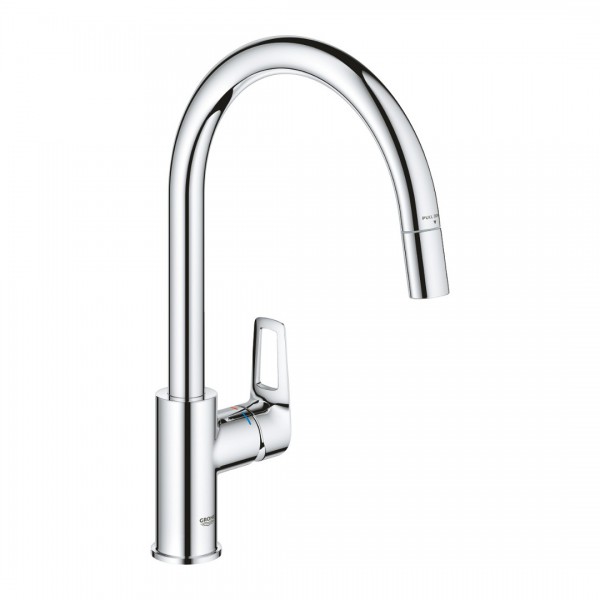 Grohe BauLoop bateria kuchenna stojąca z wyciąganą wylewką chrom 30543000