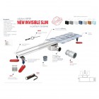 OUTLET Wiper New Invisible Slim odpływ liniowy 70 cm 100.3390.00.070