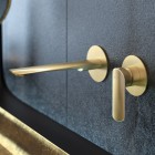 Vedo Aletta Spazzo bateria umywalkowa podtynkowa wylewka 19,5 cm z korkiem klik klak złoty szczotkowany VBA5012/C/SZ