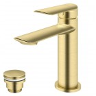 Vedo Aletta Spazzo bateria umywalkowa stojąca z korkiem klik klak złoto szczotkowane VBA5001/C/SZ