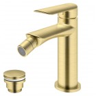 Vedo Aletta Spazzo bateria bidetowa stojąca z korkiem klik klak złoto szczotkowane VBA5002/C/SZ