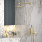 Vedo Aletta Spazzo zestaw prysznicowy podtynkowy III deszczownica 25 cm złoto szczotkowane VBA5223/25/SZ