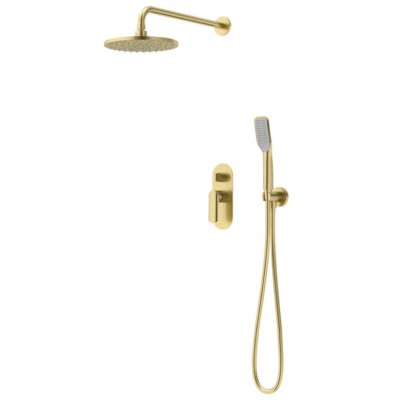 Vedo Aletta Spazzo zestaw prysznicowy podtynkowy III deszczownica 25 cm złoto szczotkowane VBA5223/25/SZ