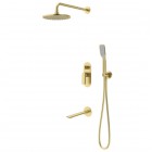 Vedo Aletta Spazzo zestaw wannowy podtynkowy I deszczownica 25 cm złoto szczotkowane VBA5231/25/SZ