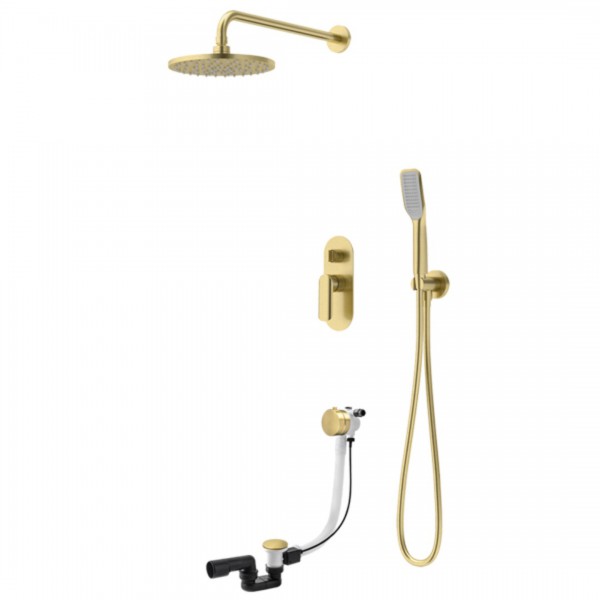 Vedo Aletta Spazzo zestaw wannowy podtynkowy II deszczownica 25 cm złoto szczotkowane VBA5232/25/SZ