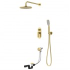 Vedo Aletta Spazzo zestaw wannowy podtynkowy II deszczownica 25 cm złoto szczotkowane VBA5232/25/SZ