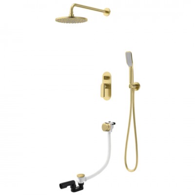 Vedo Aletta Spazzo zestaw wannowy podtynkowy III deszczownica 25 cm złoto szczotkowane VBA5233/25/SZ