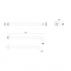 Oltens Lagan ramię deszczownicy 40 cm okrągłe złoto szczotkowane 39400810