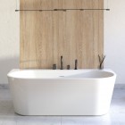 Oltens Hulda wanna wolnostojąca 160x75 cm przyścienna biały połysk 12020000