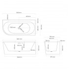 Oltens Hulda wanna wolnostojąca narożna 160x75 cm akrylowa prawa biała 11002000