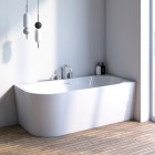 Oltens Hulda wanna wolnostojąca narożna 160x75 cm akrylowa prawa biała 11002000