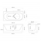 Oltens Hulda wanna wolnostojąca narożna 160x75 cm akrylowa lewa biała 11003000