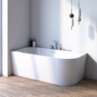 Oltens Hulda wanna wolnostojąca narożna 160x75 cm akrylowa lewa biała 11003000