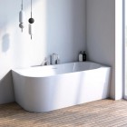 Oltens Hulda wanna wolnostojąca narożna 170x80 cm akrylowa prawa biała 11004000