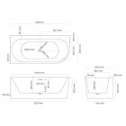 Oltens Hulda wanna wolnostojąca narożna 170x80 cm akrylowa lewa biała 11005000