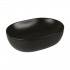 Oltens Hamnes Thin umywalka 49,5x35,5 cm nablatowa owalna czarny mat 40319300